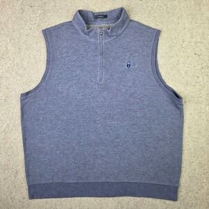 Turtleson 1/4 Zip Golf Vest Mens XL Blue Mock Neck Preppy Sleeveless